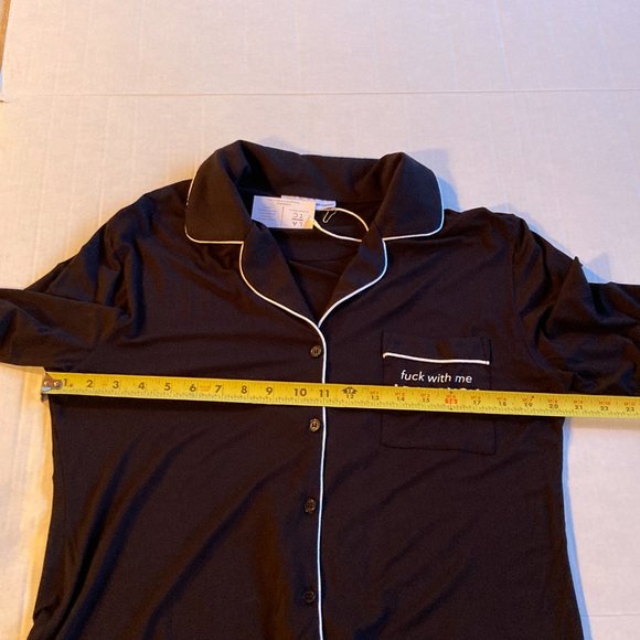 Los Angeles Trading Company  Black Pajama Set "F With Me, I DARE YOU" M/L  New! - Picture 9 of 10